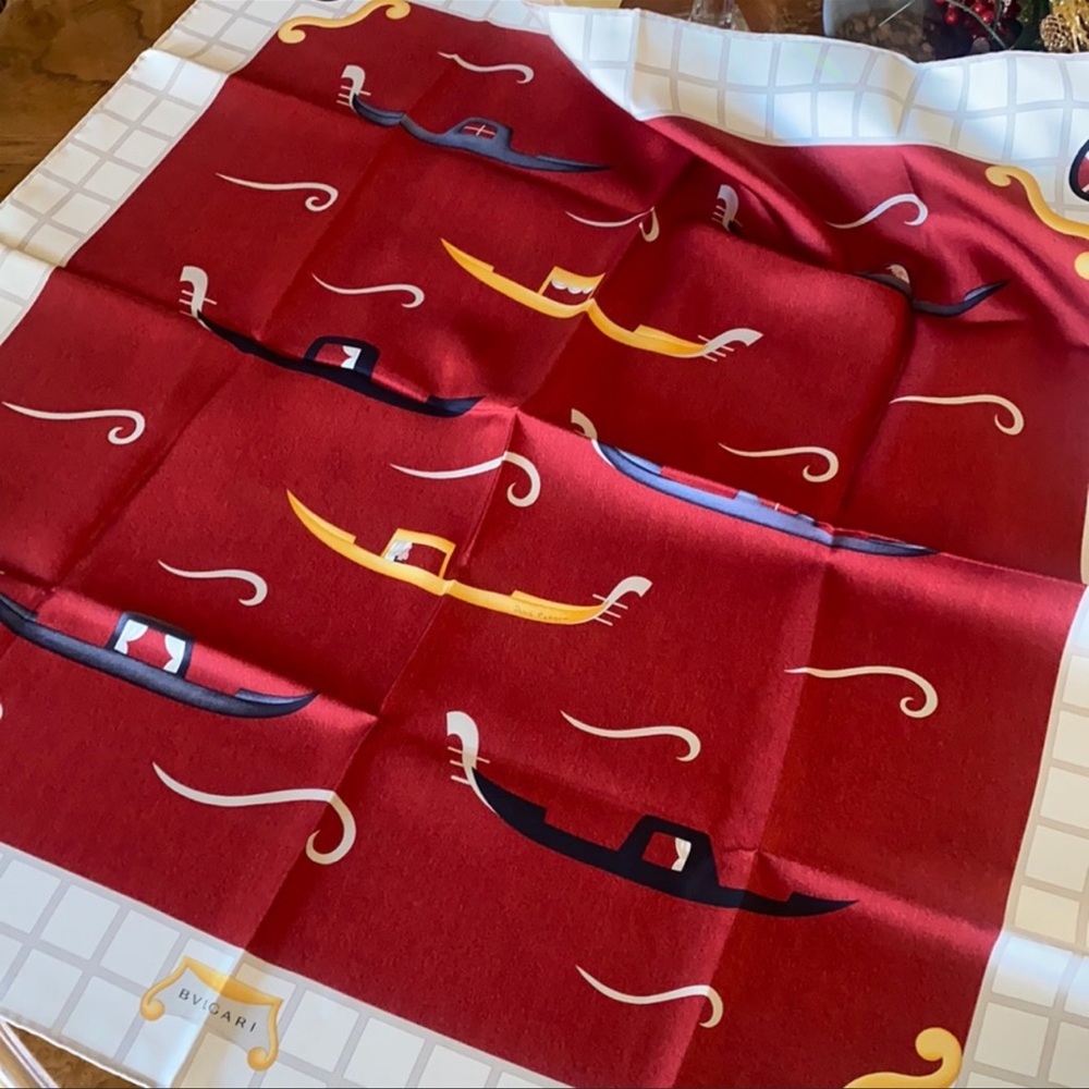 bvlgari square silk scarf excellent condition
